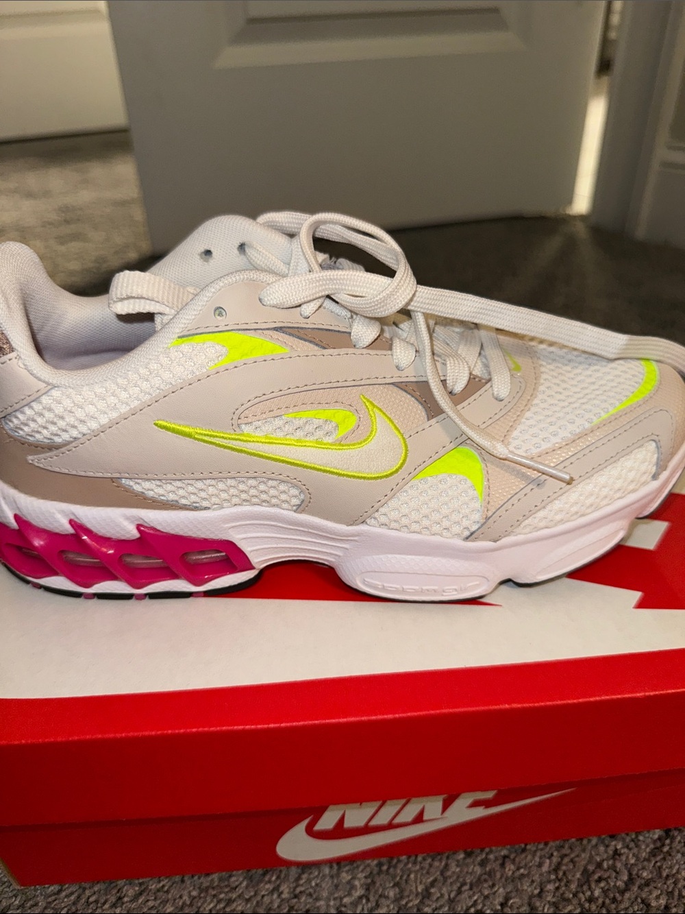 Nike Zoom Air White / Tan Pink / Neon Women's Sneakers